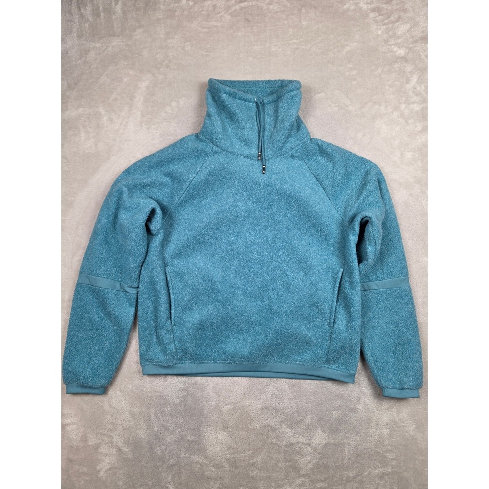 Nike Fleece Funnel Neck Pullover Sweatshirt Women S Teal CZ3723 Raglan Pocket